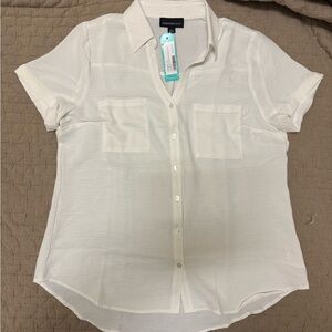 Fortune and Ivy White Short Sleeve Blouse